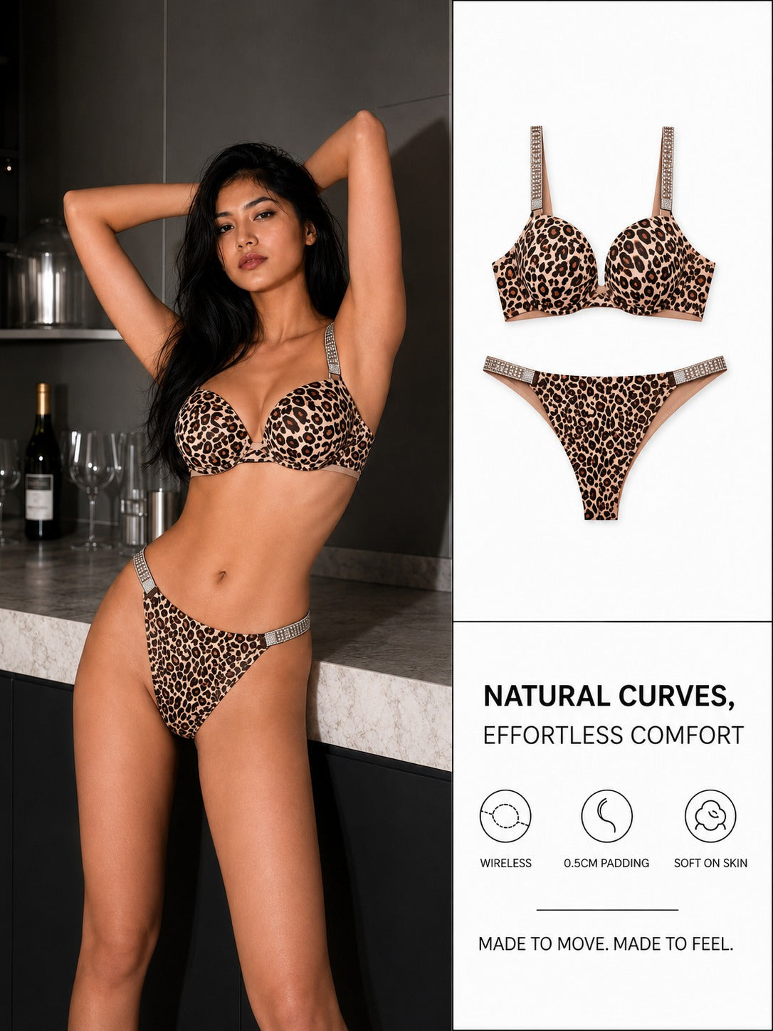 Leopard Push-Up Bra