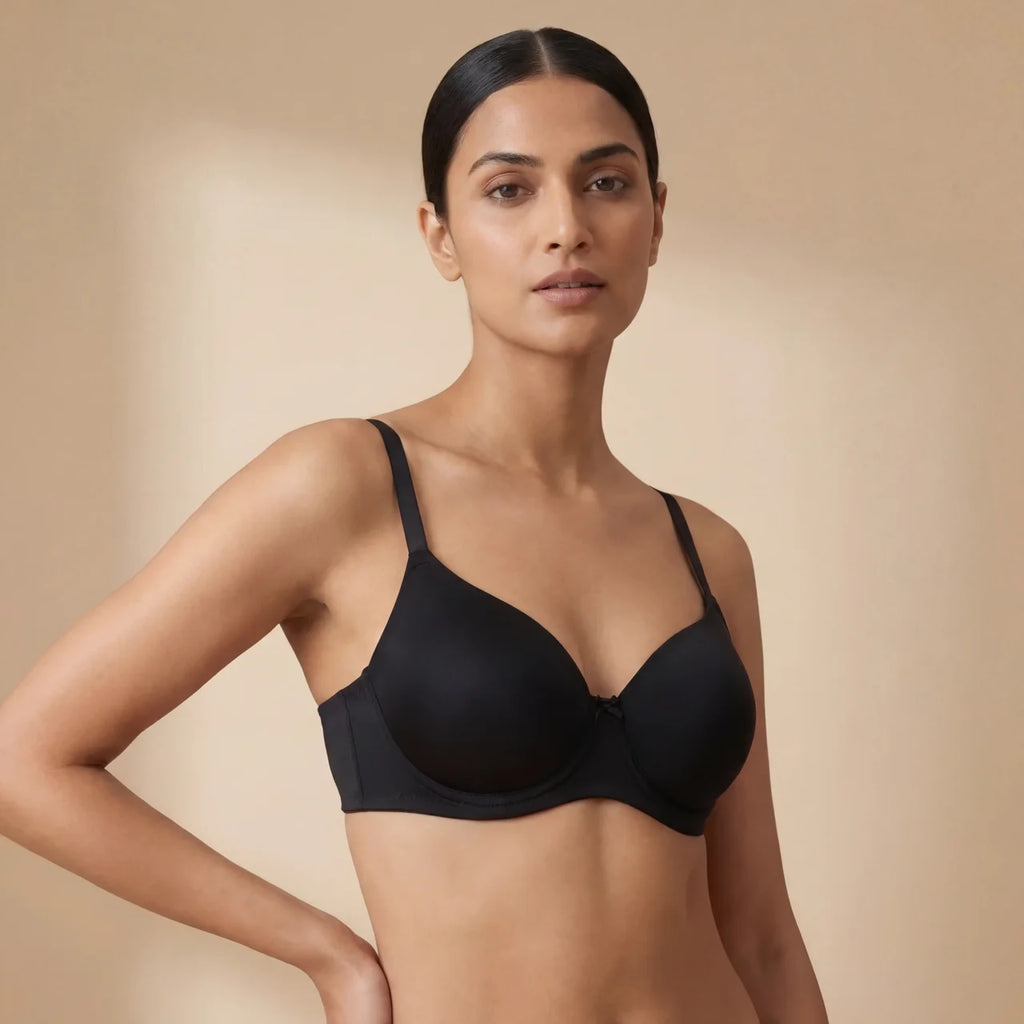 Padded Wired 3/4Th Coverage T-Shirt Bra - Anthracite