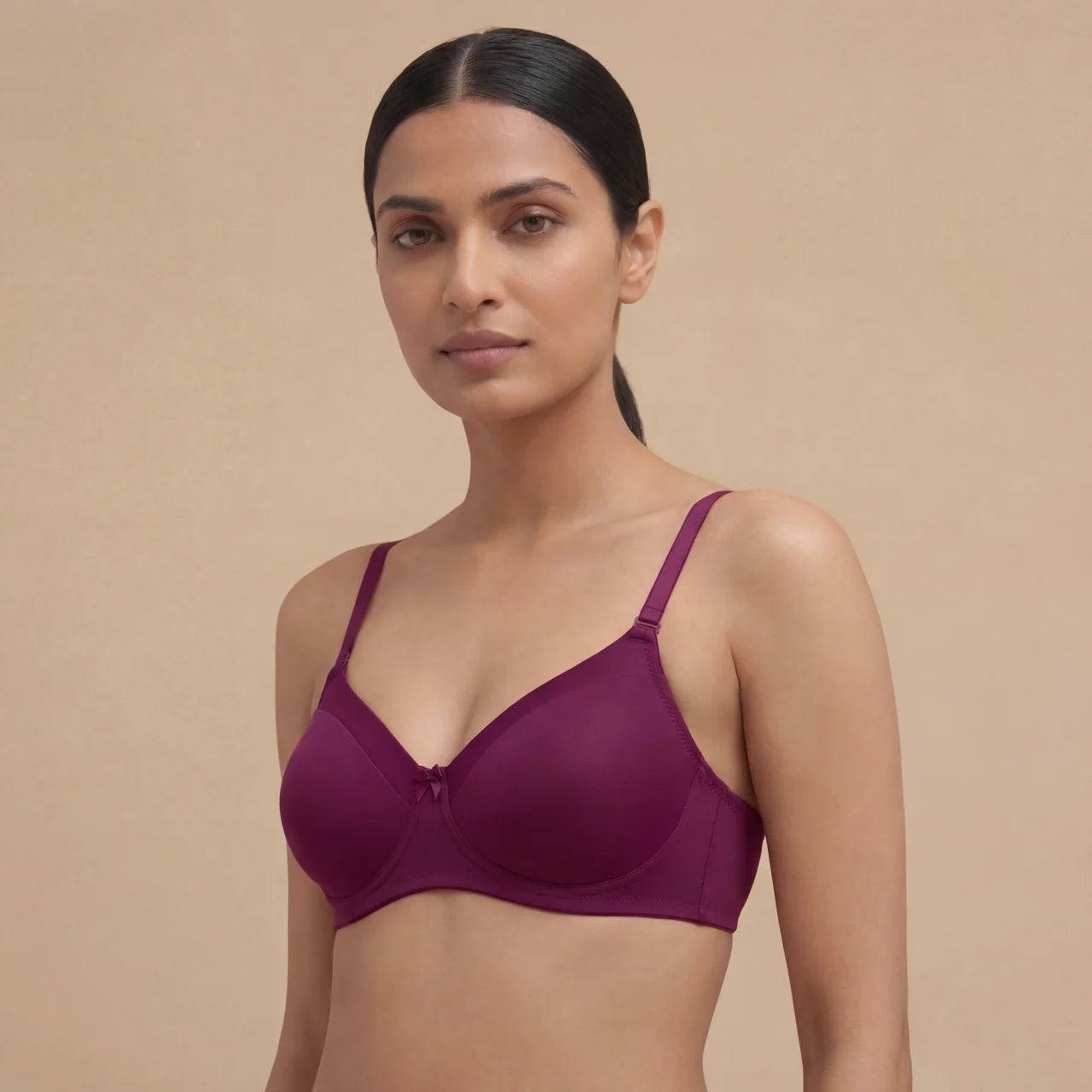 Everyday Smooth T-Shirt Bra – Wirefree, Padded, Detachable Straps (Dawn Pink)