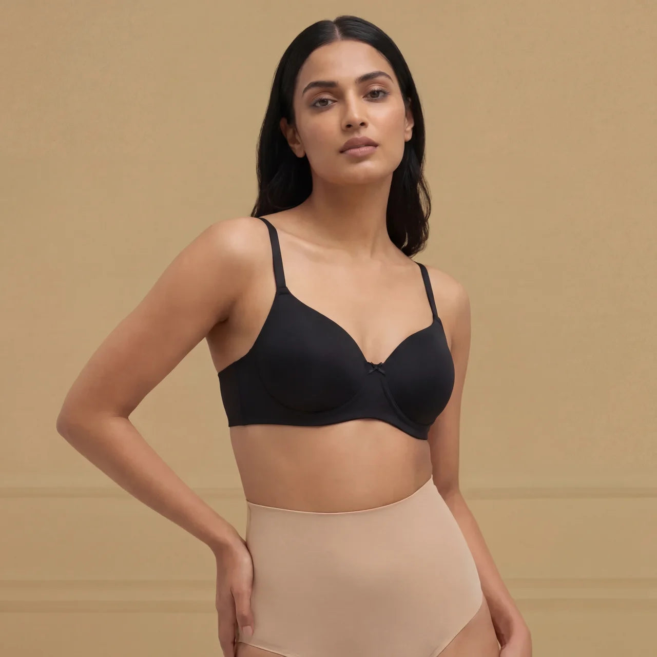 Padded Wired 3/4Th Coverage T-Shirt Bra - Anthracite