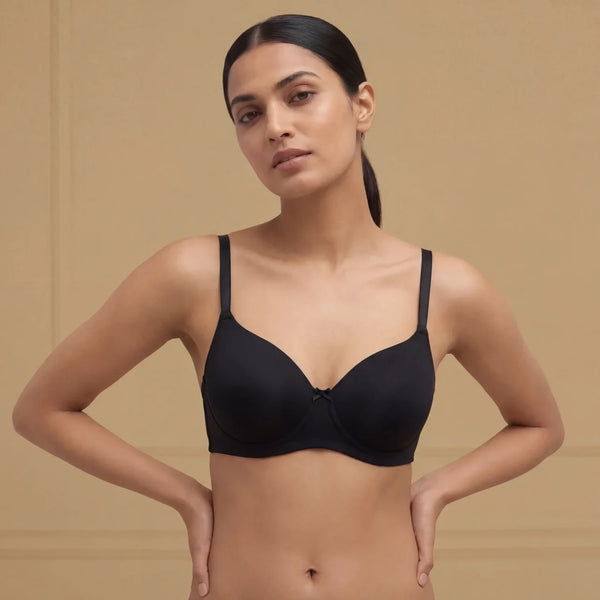 Padded Wired 3/4Th Coverage T-Shirt Bra - Anthracite