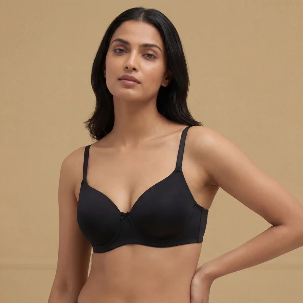 Padded Wired 3/4Th Coverage T-Shirt Bra - Anthracite